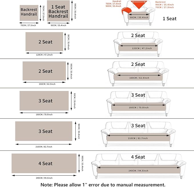 Velvet Sofa Covers Washable, Plush Warm Couch Cover for 2-3 Cushion Sofa, Funny Fuzzy Couch Covers for Pets&Kids, Non-Slip Sectional Sofa Cover(1PC, Beige White, 35.4"×70.9", 3 Cushions Sofa)