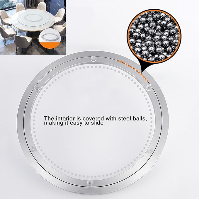 Lazy Susan 20 Inchs Aluminum Bearing Metal Rotating Turntable Bearings Swivel Plate Hardware for Dining-Table and Workbench Non-Slip