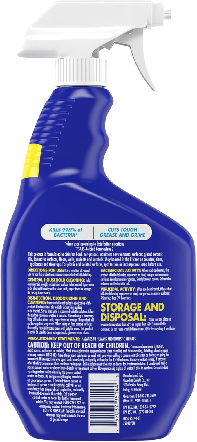 OxiClean 3-in-1 Deep Clean Multi-Purpose Disinfectant, 30 oz (Pack of 2)