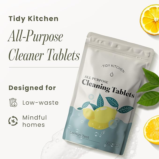 All-Purpose Cleaner Tablets, Multi-Surface on Counters, Stovetops, Tile, Wood, Bath & Glass, Water-Activated Concentrate, 10 Pack Refills