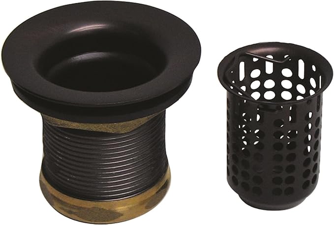 Westbrass D218-12 Junior Bar and Laundry Sink Drain Assembly with Removable Strainer Basket, Oil Rubbed Bronze