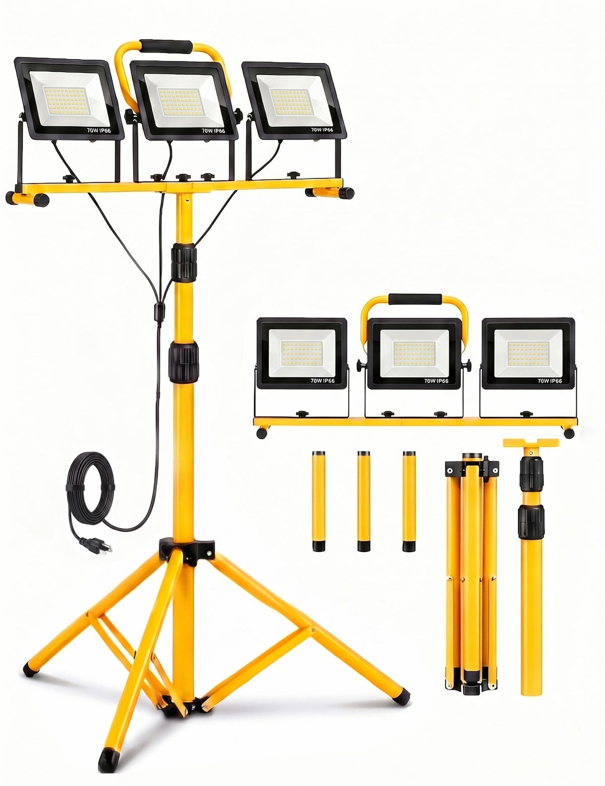 21000-Lumen LED Work Light with Stand for Job Site Garage - Image 1