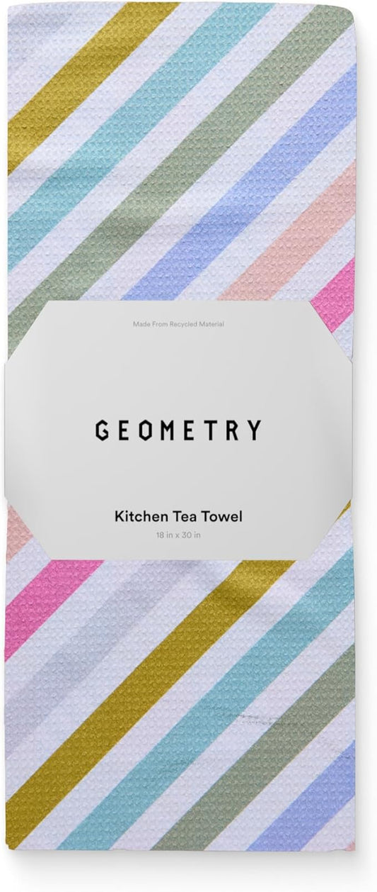 GEOMETRY Spring Kitchen Towels - Double Sided, Quick Dry Microfiber Cloth - Spring & Summer Dish Towels for Kitchen Drying - Premium Quick Dry Towel - Dancy, 18" x 30" - 1-Pack
