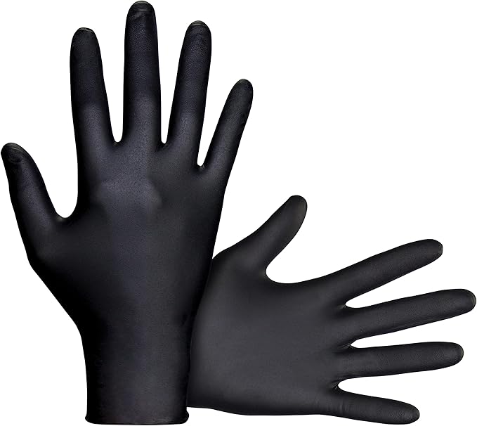 Raven Powder Free Nitrile Disposable Gloves 7 Mil - XL Latex Free, Chemical + Puncture Resistant, Textured Grip, Single Use for Automotive, Industrial, Janitorial, MRO, Food Service 66519