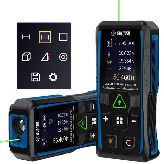Green Laser Measure with Angle Sensor Rotating Color LCD - Image 1