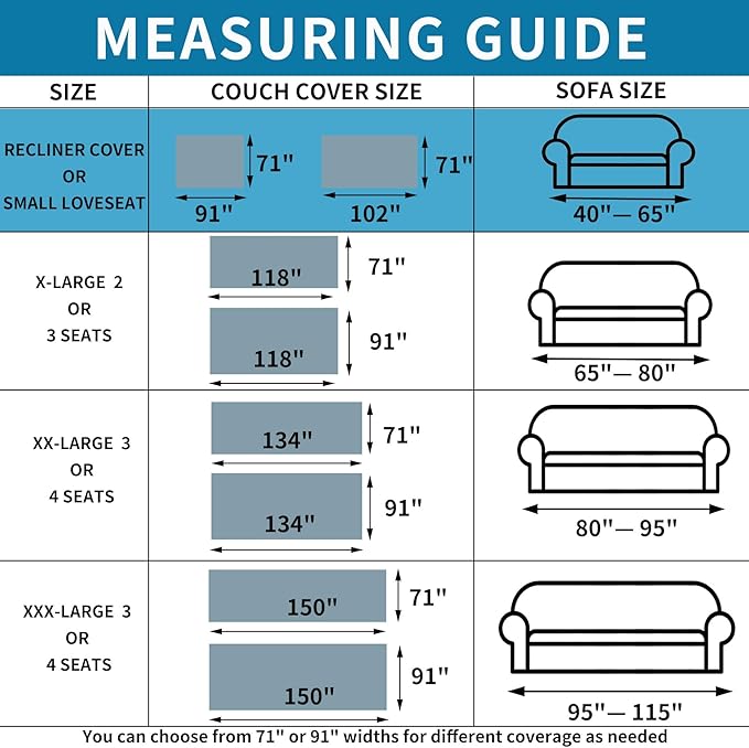 HAOMAIJIA Chenille Couch Cover Sofa Covers for 1 Cushion Couch Washable sectional Couch Covers for Dogs pet Furniture Protector Couch Cover Blanket for Living Room (Blue, 71"x91")