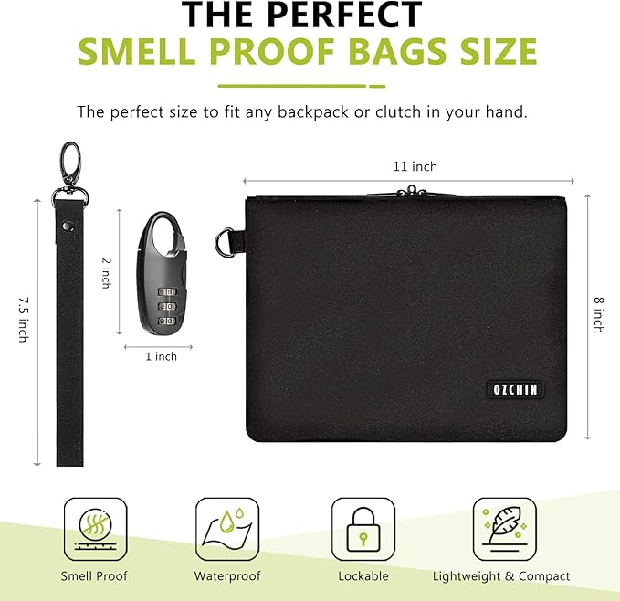 Smell Proof Bag Travel Storage Case Activated Charcoal Pouches Durable Odorless Medicine Organizer