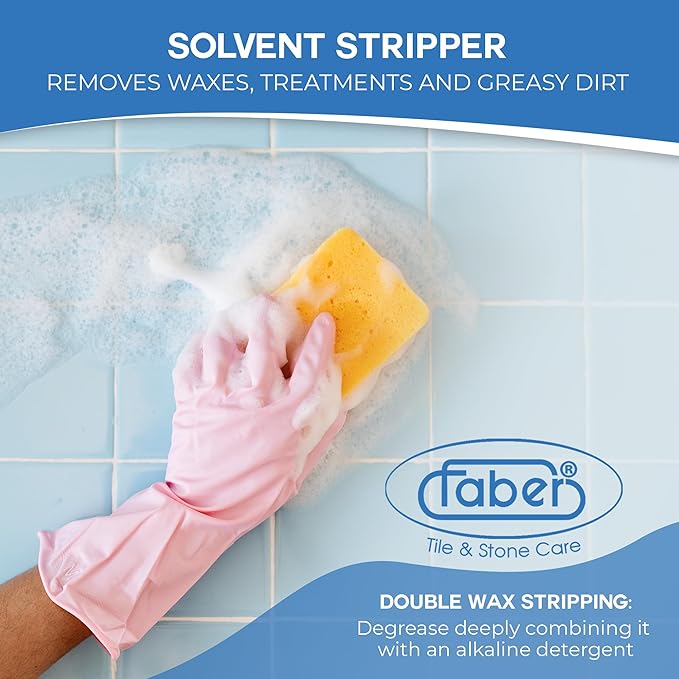 FABER Floor Stripper For Tile & Stone Quick Instant Removal Of Stubborn Dirt & Grease Stains On Tiles, Surfaces & floors. Best Solvent Based Wax Remover & Deep Cleaner For Home & Commercial Use