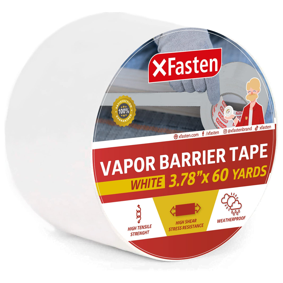 XFasten White Vapor Barrier Tape, 9 mil - Image 1