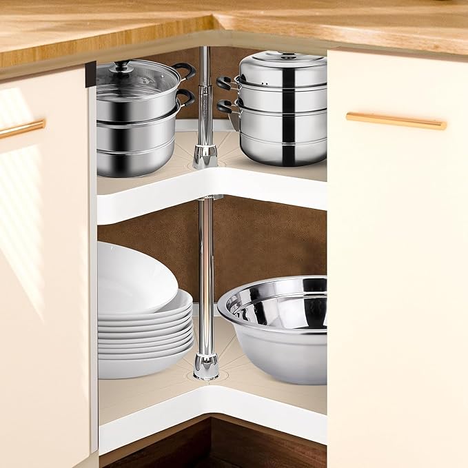 Lazy Susan Turntable Organizer - 28 Inch Rotating Tray for Kitchen Cabinet, Dining Table, Countertop