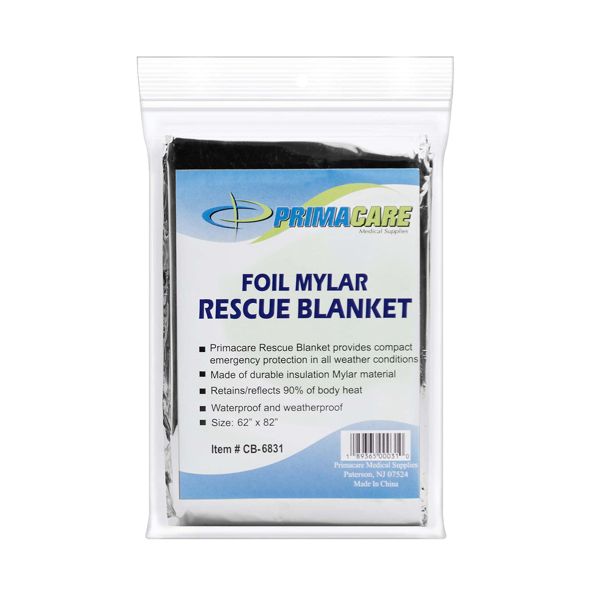 Ever Ready First Aid Mylar Rescue Blanket, Large Silver Thermal - Image 1