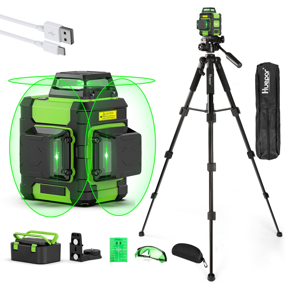 Huepar Laser Level 360 with Tall Tripod Self Leveling - Image 1
