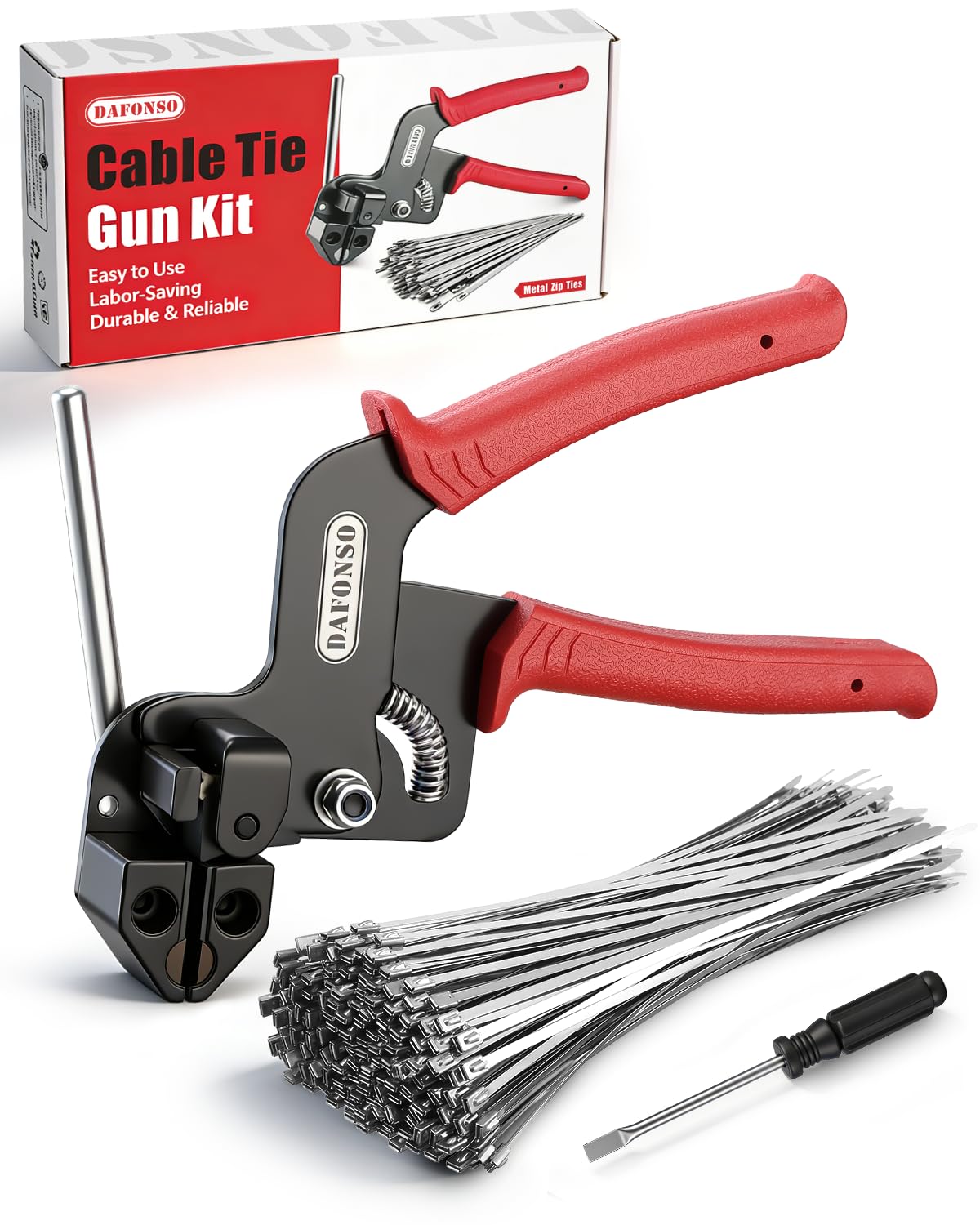 112-Piece Cable Tie Gun Kit, 11.8 Inch 304 Stainless Steel - Image 1