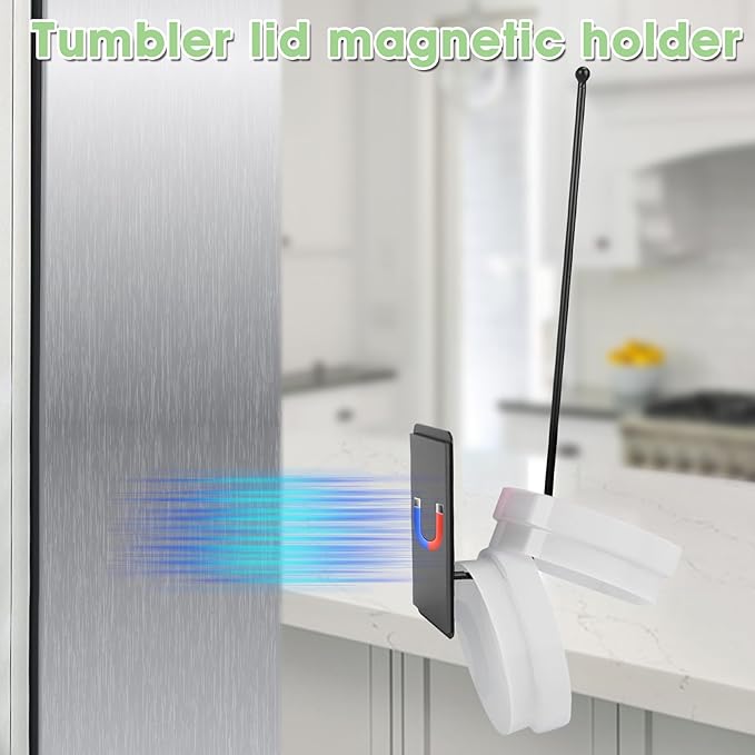 Magnetic Stanley Cup Holder for Refrigerator - with a Lid Holder for Stanley Cups, Nonpareil and Coffee Mugs for Refrigerator, Coffee Maker, Kitchen and Cabinets 2 Pack