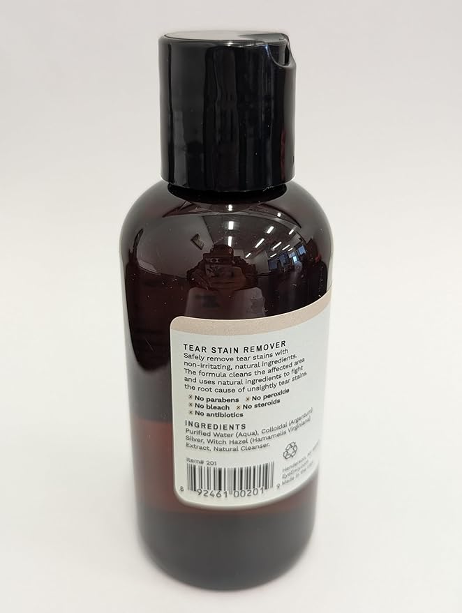 Eye Envy Tear Stain Remover Solution for Dogs. 100% Natural, Safe. Treats The Cause of Stains. Recommended by AKC Breeders, Vets, Handlers, Groomers. Contains Colloidal Silver. 2 oz. Made in USA