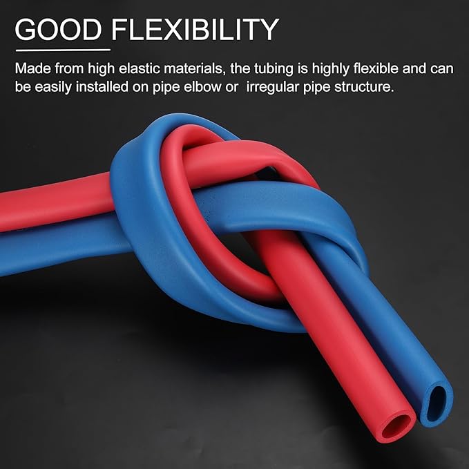 PATIKIL 6.6Ft Long 2-3/8" (60mm) ID Pipe Insulation, 1 Pcs 25mm Thickness Rubber Foam Winter Freeze Protection Tube Fire Retardant for Water, Air Conditioning, Industrial Pipes, Blue
