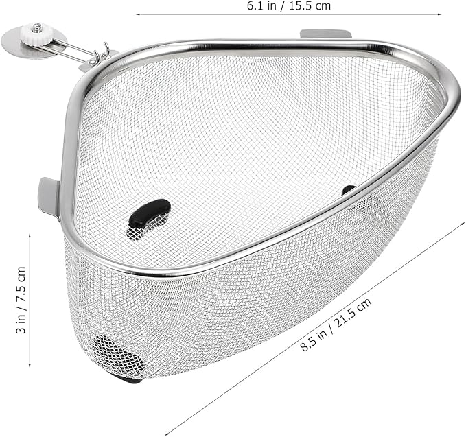 Mesh Strainer Sink Strainer Basket Mesh Basket Stainless Steel Triangle Sink Drainer Kitchen Triangular Corner Colander Metal Shelving