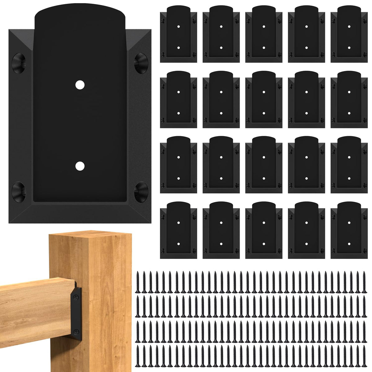 20Pcs 2x4 Deck Railing Bracket Connectors for 1.5"x3.5" - Image 1