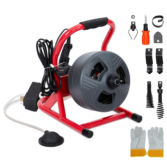 Drain Cleaner Machine 50Ft x 5/16 Inch, Electric Drain Auger - Image 1