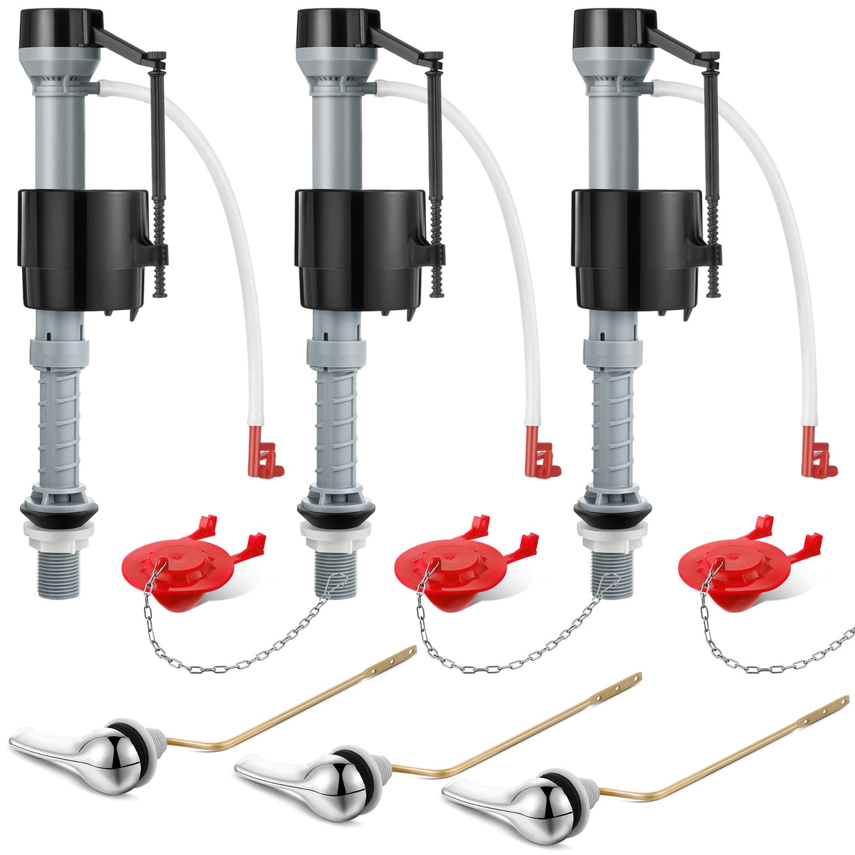 3 Set Toilet Tank Replacement Kit, Fill Valve - Image 1