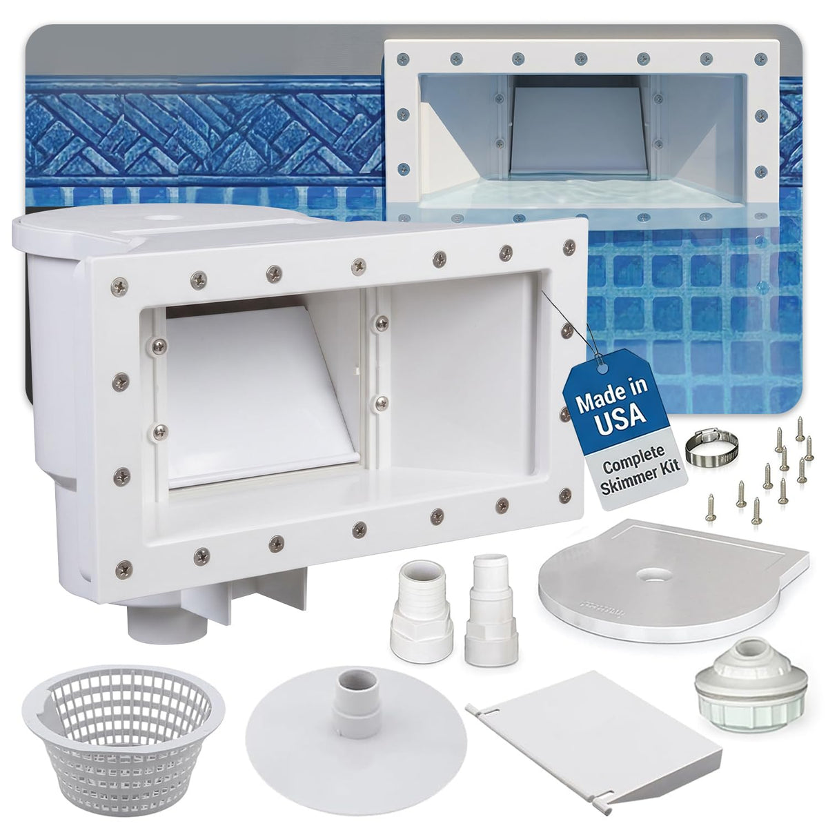 Above Ground Pool Skimmer - Made in USA, Wide Mouth | Home Repair - Image 1