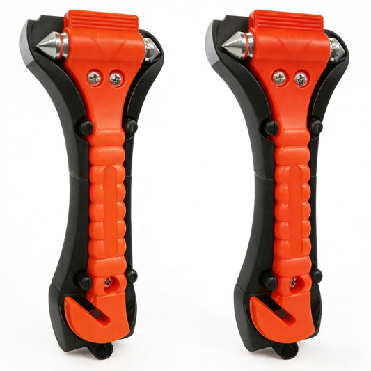Car Window Breaker Hammer and Seat Belt Cutter 2-in-1, 2 Packs - Image 1