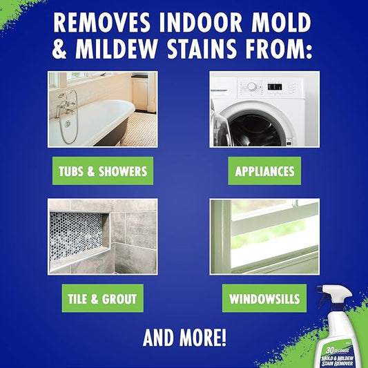 30 SECONDS Mold & Mildew Stain Remover - Professional Indoor & Outdoor Spray