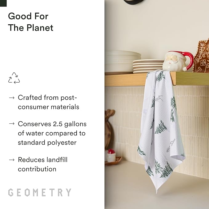 GEOMETRY Christmas Kitchen Towels - Quick Dry Microfiber Cloth Dish Towels for Kitchen Drying - Premium Quick Dry Towel - Evermont
