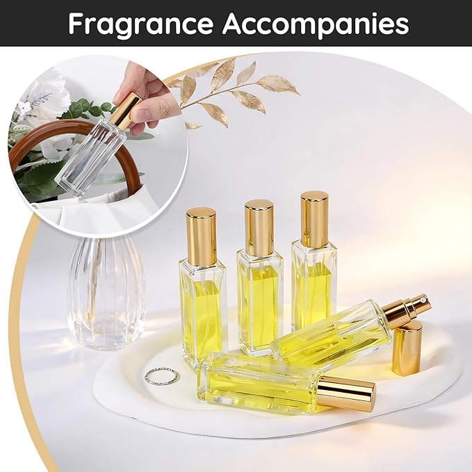 Segbeauty 40pcs 0.68oz Perfume Travel Refillable Sprayer, Empty Perfume Bottles for Women, 20ml Travel Atomizer Glass Spray Bottles Portable, Bulk Fine Mist Cologne Atomizer for Men with Transfer Tool