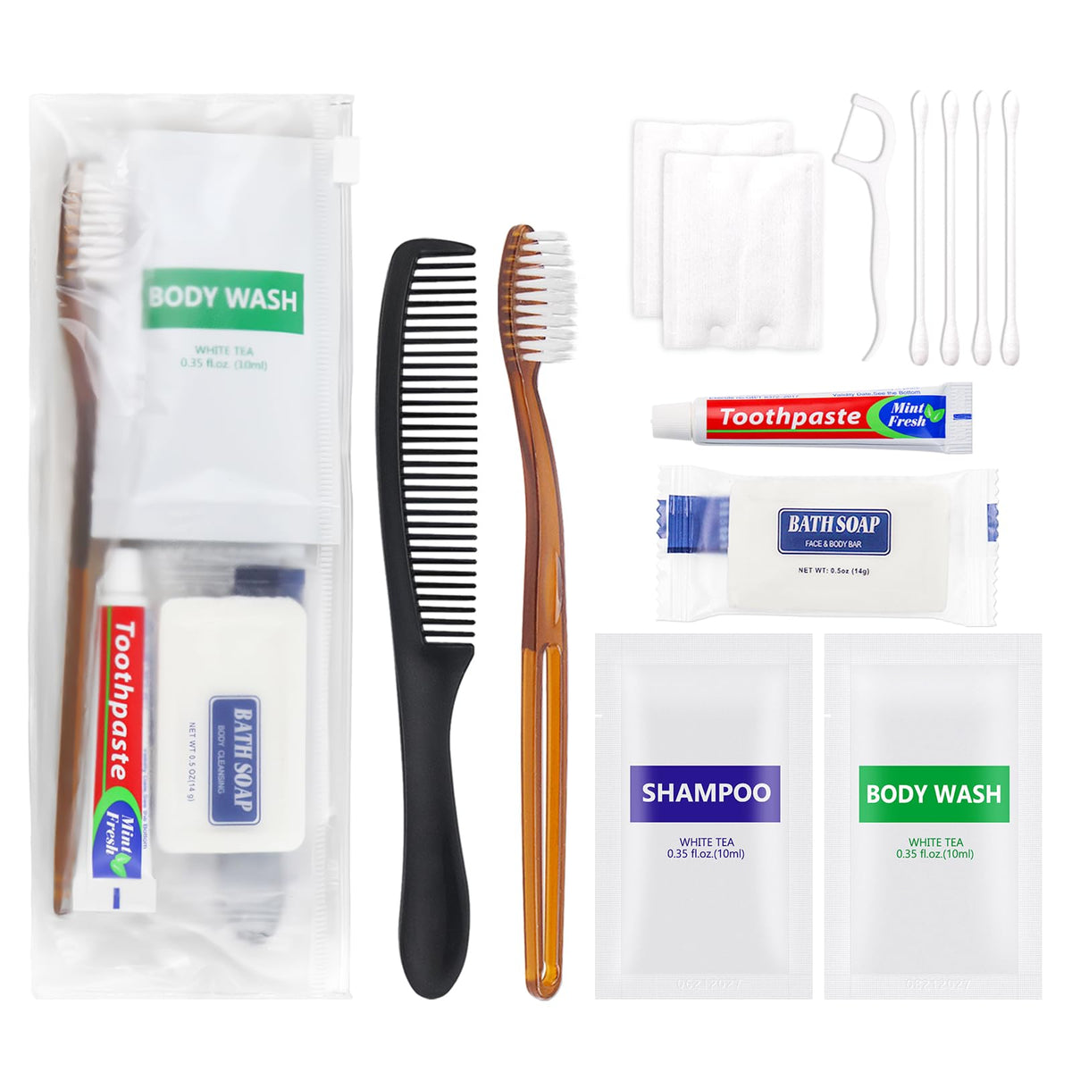 10 Sets Basic Toiletry Kits Disposable Personal Hygiene Kit Bulk - Image 1