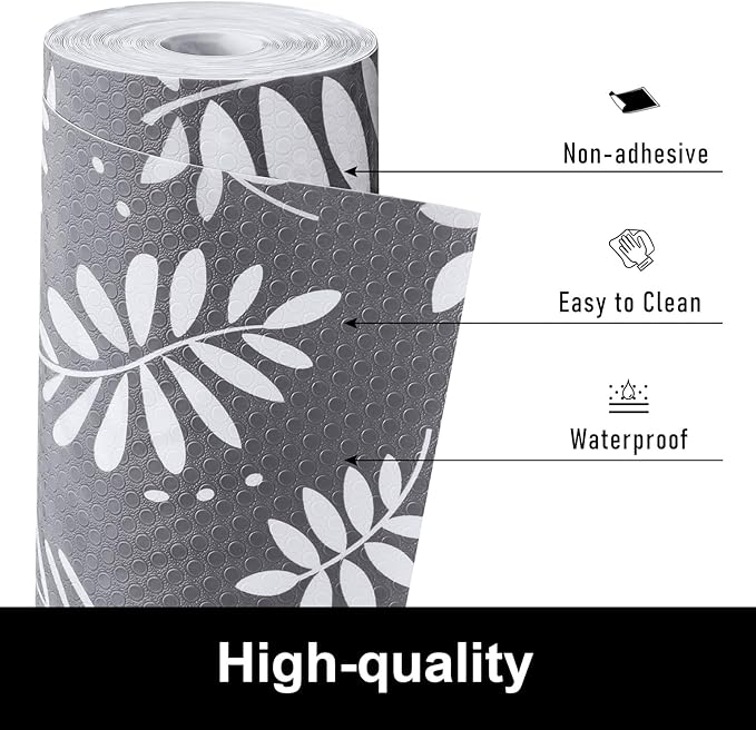 Cooyes Shelf Paper for Kitchen Cabinets Non Adhesive, Waterproof & Oil-Proof Kitchen Drawer Liner for Refrigerator Drawer Fridge Cupboard (23.6 Inch W x 354 Inch L)