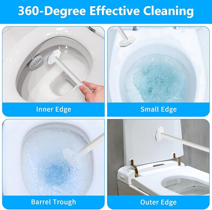 100 Pcs Toilet Wand Refills Disposable Toilet Brush Replacement Heads, Disposable Sponge Refill Heads Household Cleaning Bathroom Cleaners Compatible with Most Toilet Brushes