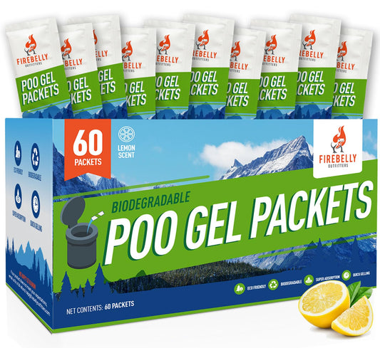 Poo Gel, Camping Toilet Gel Powder, 60 Packets - Image 1