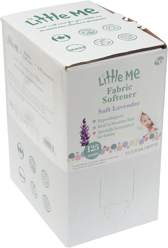 Little Me Soft Lavender Fabric Softner 5 Liter Bag-in-a-Box with Dispenser Faucet - Hypoallergenic, Paraben-Free and Biodegradable - Safe for Baby’s Sensitive Skin, and Eco-Friendly