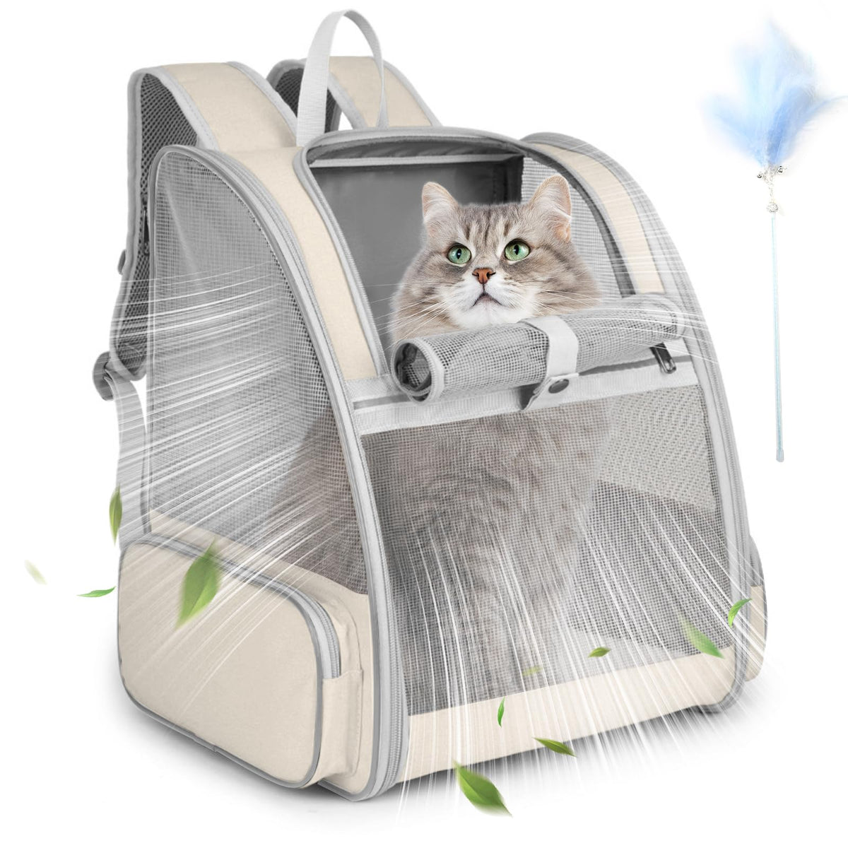 Cat Backpack, Small Dog Carrier Backpack with Ventilated Mesh - Image 1