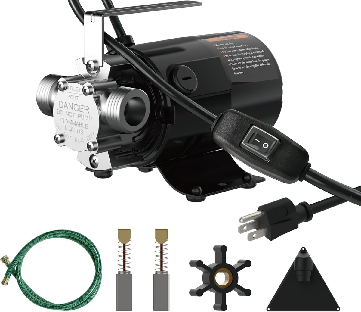 120V Electric Water Transfer Pump 330 GPH With ON/OFF Switch - Image 1