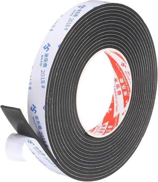 PATIKIL Self-Adhesive Foam Seal Tape, Black, 16.4 ft, 25 mm × 3 mm