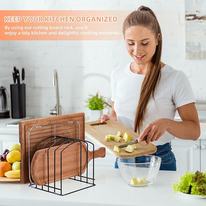 5-Slot Cutting Board Organizer, Bakeware Organizer, and Kitchen Cabinet Organizer for Baking Trays and Cookie Sheets (2pcs Mix packed)