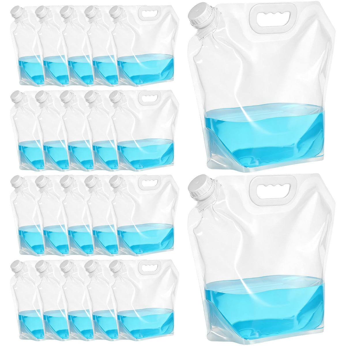 MAQUITA 20 Pcs Emergency Foldable Water Bag, 1.3 Gal - Image 1