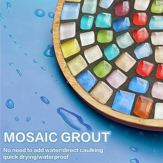 Mosaic Crystal Grout, Mosaics Tile Tools, Mosaic Tile Accessories – Essential for Handmade Grouting and Perfect for DIY Craft Projects (Gray, 4.5oz)