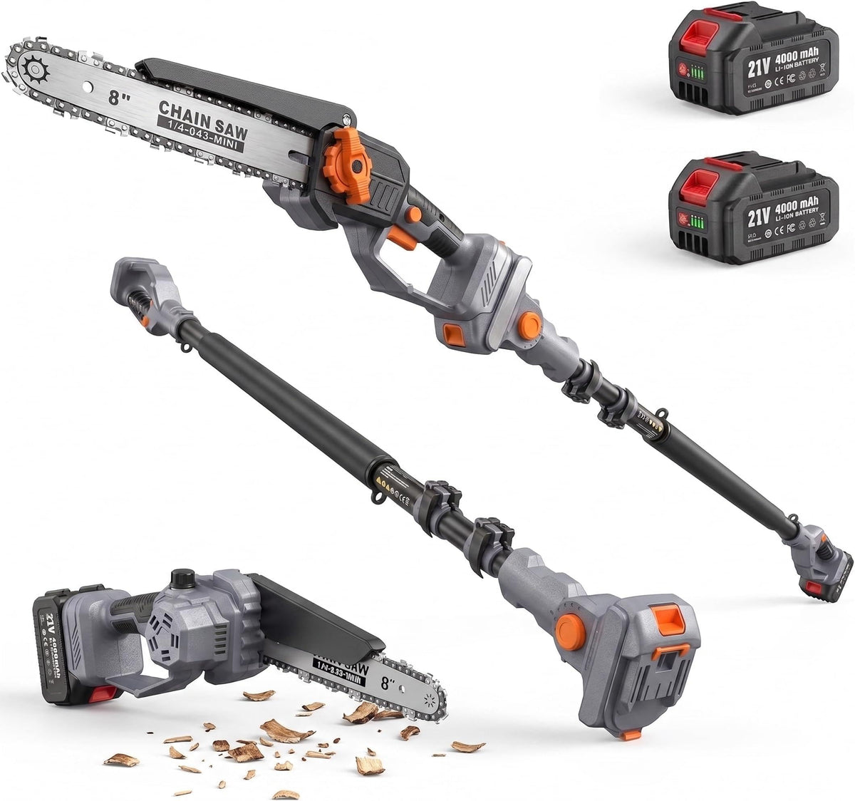 TaskStar 2-in-1 Pole Saw for Tree Trimming, 8-Inch - Image 1