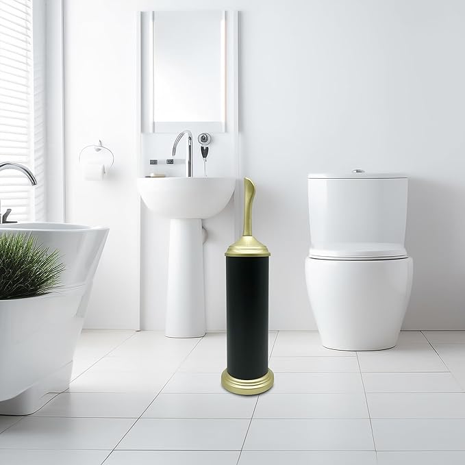 Vince Camuto Toilet Bowl Brush with Holder, Durable Bathroom Cleaning Tool, Modern Design for Easy Toilet Maintenance, Bathroom Cleaner Brush for Efficient Cleaning and Hygiene