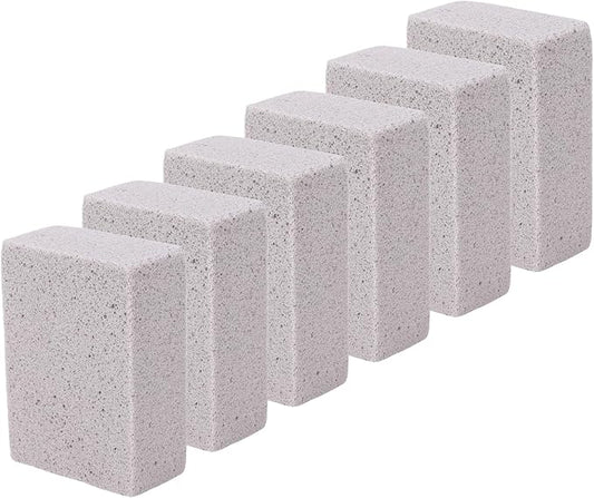 AUNMAS 6PCS Pool Pumice Stones, PVC Blocks for Hard Water Scale Calcium Deposits, with Long Lasting Performance, for Kitchen Sink Toilet Bowl Bathtub Shower Tile (M)