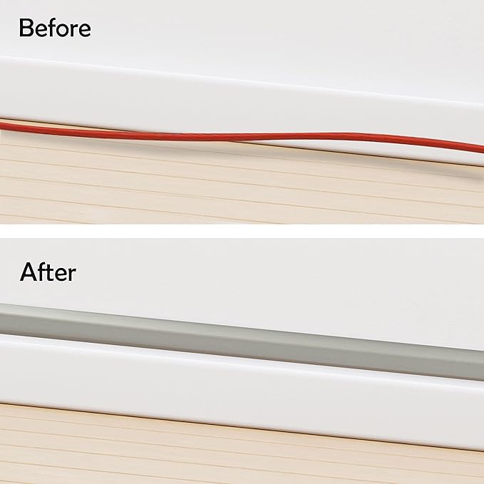 Rubber Bond TV Cord Hider Cable Protector - Strong Self Adhesive Wall Cord Cover Cable Hider - Low Profile Cable Management Wall Cord Concealer Cable Raceway