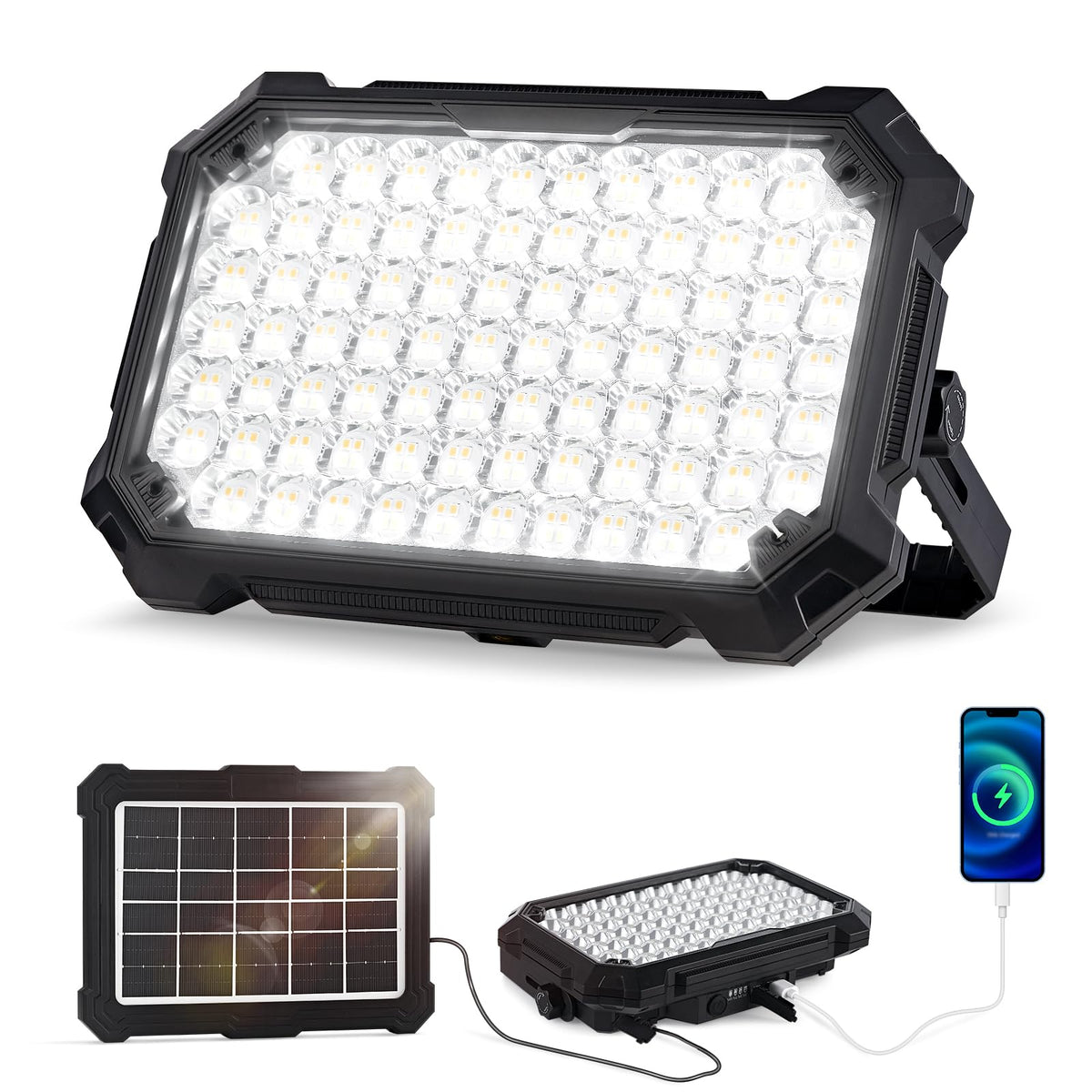 300W LED Solar Work Light Rechargeable, 8000LM LED Solar | Home Repair - Image 1
