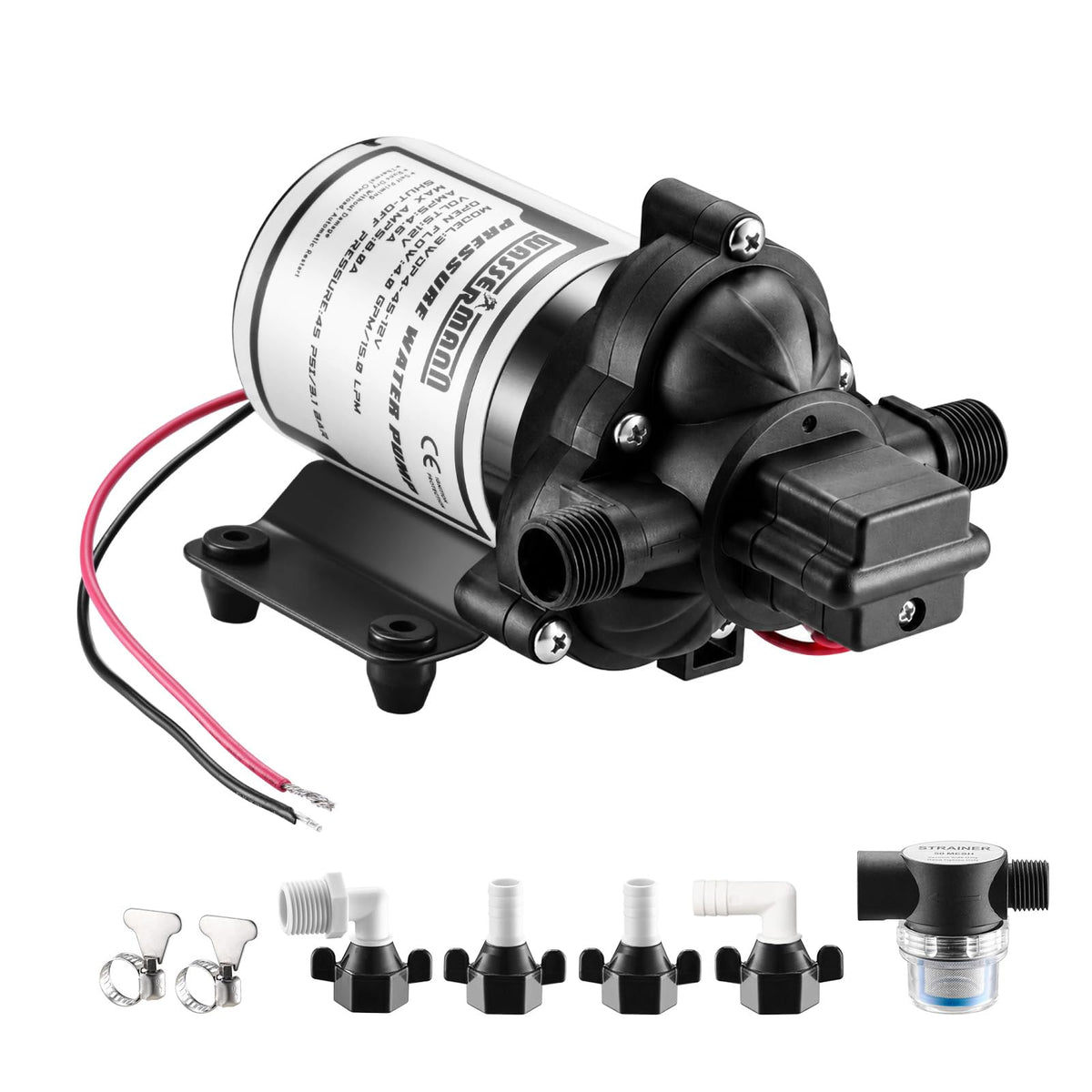 RV Pump, 12V Self-priming RV Water Pressure Pump 4.0GPM - Image 1