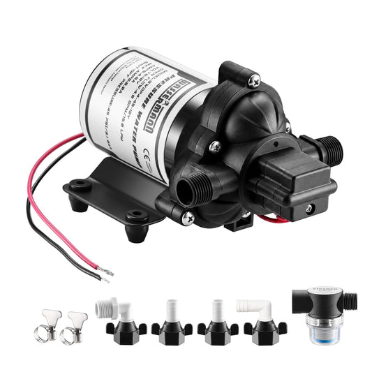 RV Pump, 12V Self-priming RV Water Pressure Pump 4.0GPM - Image 1