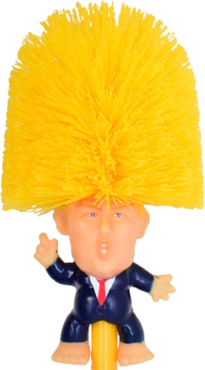 Liphontcta Liphontcta Donald Trump Toilet Brush Bowl with Holder, Funny Gag Gift for Your Friends and Family, Make Your Toilet Great Again, The Presidential Novelty Gift. (Trump Brush + Base)