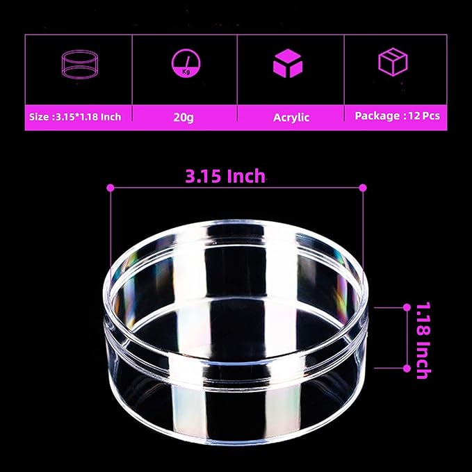 KissYou Acrylic Box Clear Round Box with Lid 12 Packs Small Mini Round Container Cookie Candy Sweets Easter Party Favor Gifts Box