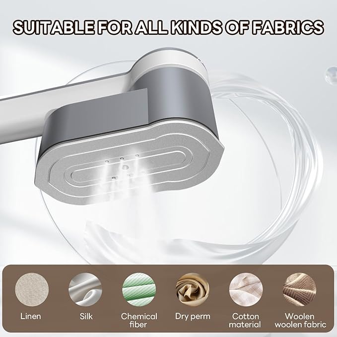 Travel Steamer Mini Iron for Clothes, Portable Garment Steamer-6 Intelligent Ironing Modes, Handheld Clothes Steamer Small Size, Foldable Clothing Wrinkles Remover, Compact Travel Steamer for Home
